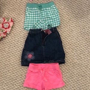 Size 3 shorts, skirt